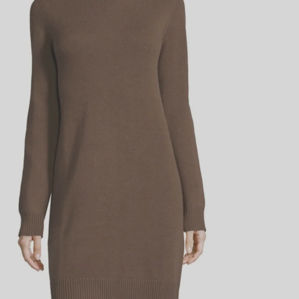 Michael Kors knit sweater mini cashmere chocolate brown dress